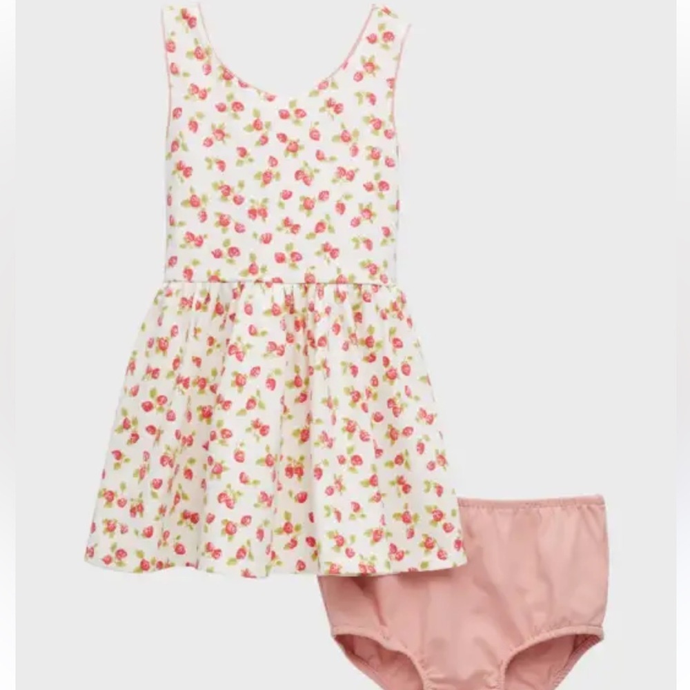 Ralph Lauren Strawberry Sleeveless Dress with matching bloomers 18M